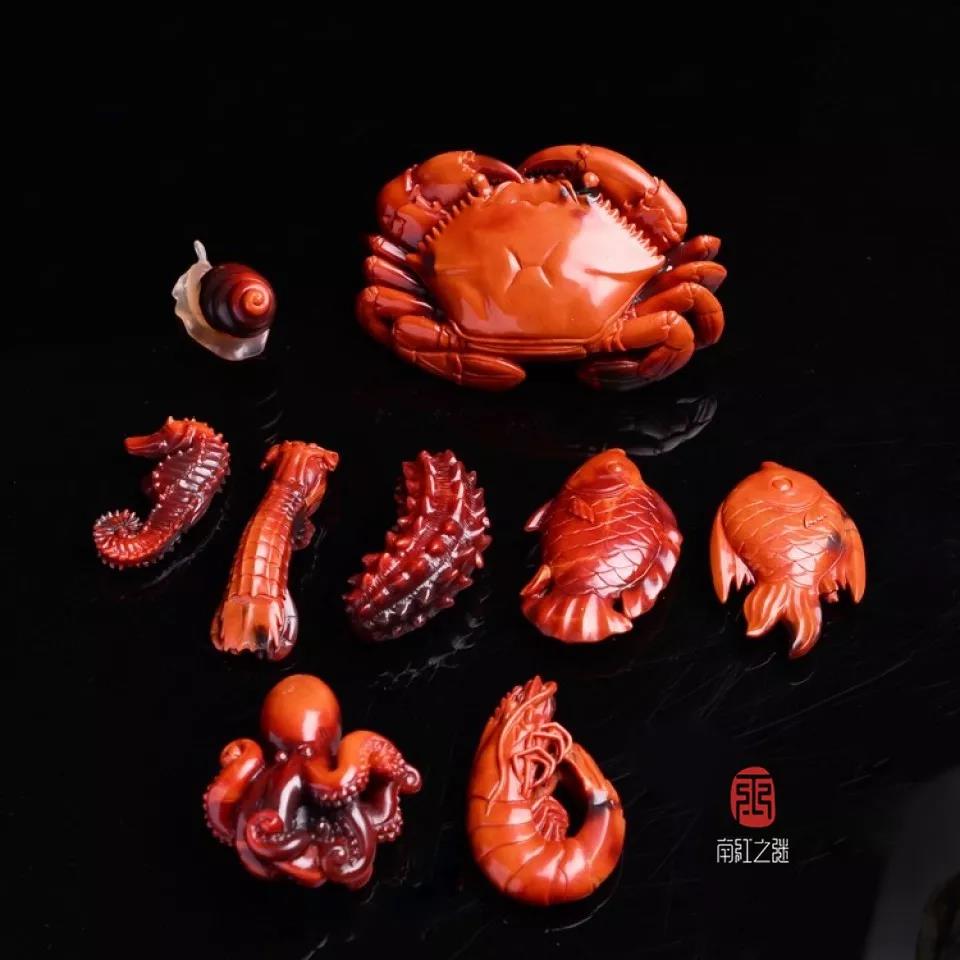 四川南红雕刻—南红版“海鲜全家桶”太有味道！