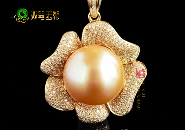 天然澳洲南洋金珠是一种圆润纯净的金色珍珠