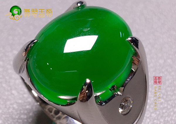 【天然a货】冰种阳绿翡翠镶嵌戒指为什么那么贵